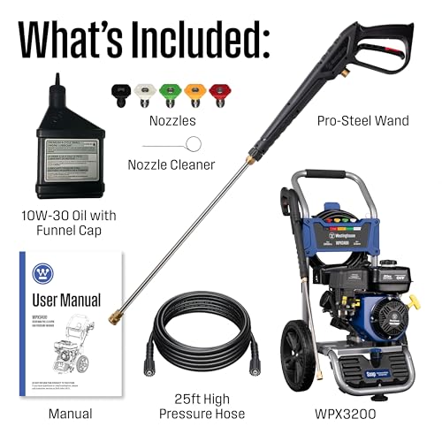 Westinghouse WPX3400 Gas Pressure Washer, 3400 PSI and 2.6 Max GPM, Onboard Soap Tank, Spray Gun and Wand, 5 Nozzle Set, for Cars/Fences/Driveways/Homes/Patios/Furniture - Image 19