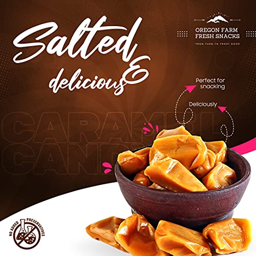 Oregon Farm Fresh Snacks Salted Caramel Gourmet Candy – Oregon Made Caramel Candy with Sea Salt and Vanilla – Gluten Free Delicious Chewy Sea Salt Caramels – Soft Caramels Individually Wrapped (16 oz) - Image 8