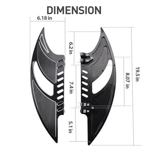 Passenger Floorboards CNC Edge Cut Male Mount Foot Pegs Rear Footrest Pedal for Harley Touring Street Road King Glide Dyna Sportster Softail Chrome and Black - Image 2