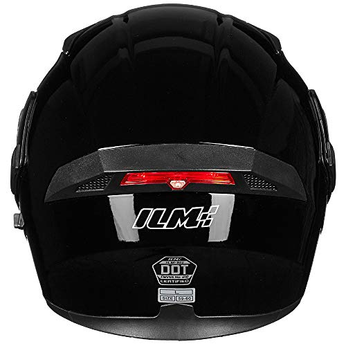 ILM Motorcycle Dual Visor Flip up Modular Full Face Helmet DOT 6 Colors Model 902 - Image 78