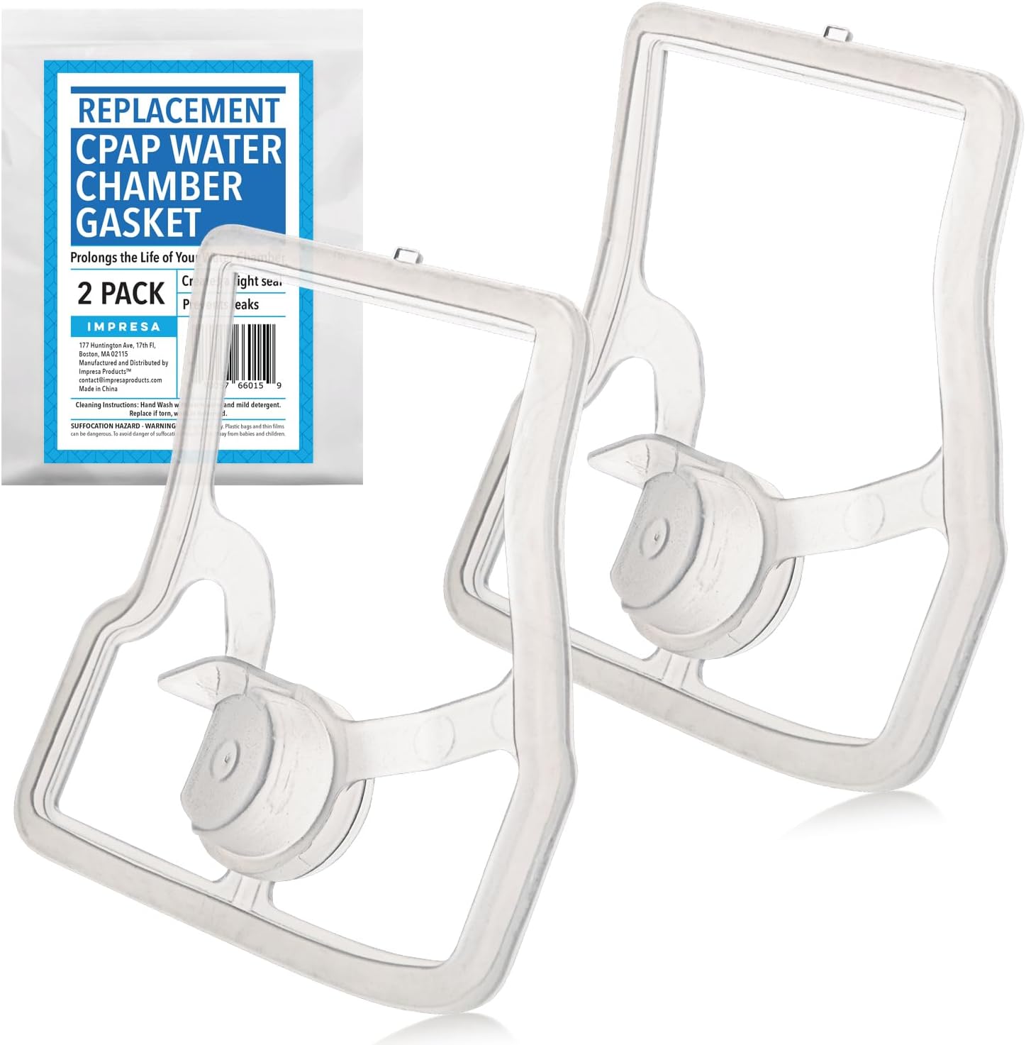 [2 Pack] Impresa Replacement Gaskets for ResMed AirSense 10 Water Chamber – Impresa CPAP Machine Gasket for ResMed AirCurve 10 Supplies Humidair – CPAP Water Chamber Gaskets – CPAP Machine Supplies