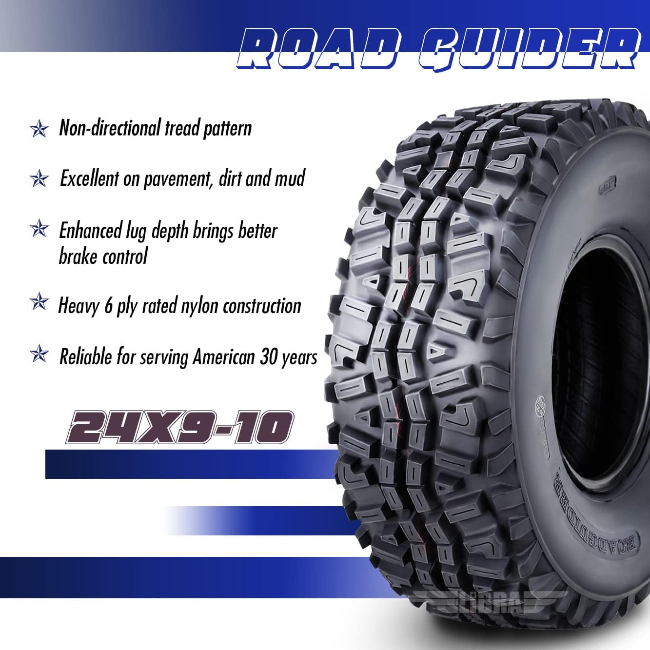 One New ATV tire 24×9-10 24x9x10 6PR 10270 - Image 2