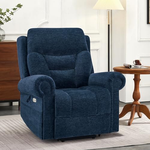 MCombo Triple Motor Power Lift Recliner Chair with Massage and Lumbar&seat Heating, Rolled Arms, Adjustable Headrest for Elderly People, Fabric 7888 (Coffee, Medium) - Image 14