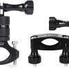 HSU Aluminum Bike Bicycle Handlebar Mount and Bike/Motorcycle Handlebars for Go Pro Hero 11/10/9/8/7/6/5/4, DJI Osmo Action AKASO and Other Action Cameras (Black)