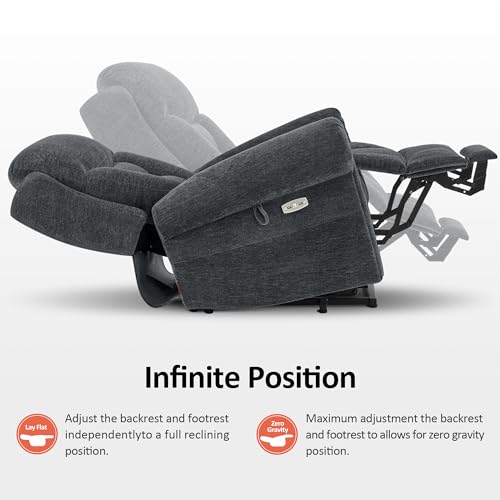 MCombo Triple Motor Power Lift Recliner Chair with Massage and Lumbar&seat Heating, Rolled Arms, Adjustable Headrest for Elderly People, Fabric 7888 (Coffee, Medium) - Image 38