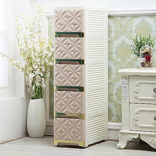 Narrow Bathroom Removable Medicine Cabinet Tall Corner Cabinet with Storage Drawers and Casters, Side Cabinet Crevice Shelf for Kitchen, Living Room, Laundry Room, Bedroom - Image 2