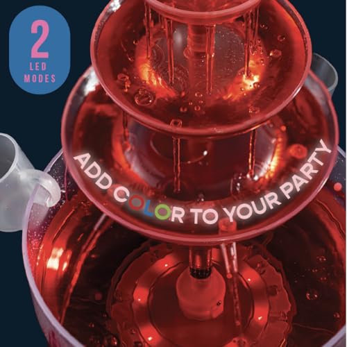 Kusini Drink Fountain for Parties – 1.5 Gal, 3 Tier Punch Bowl Champagne Tower, LED Base, 4 Reusable Cups – Drink Tower Machine for Soda, Juice, Mimosa, Pani Puri Fountain for Party Hosting Supplies - Image 5