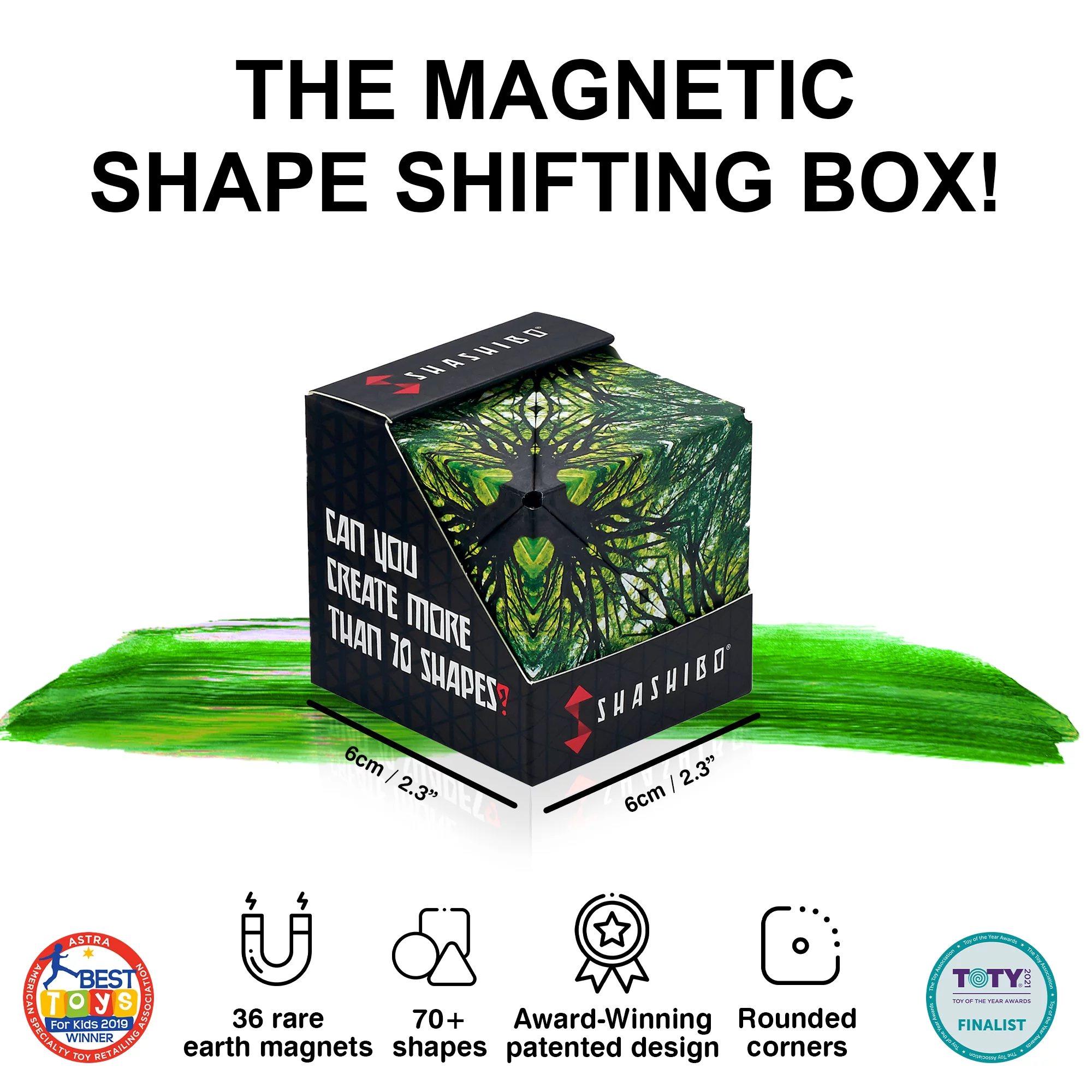 SHASHIBO Shape Shifting Box – Patented Fidget Cube ?C Shashibo Cube Magnet Fidget Toy Transforms Into Over 70 Shapes (Elements) - Image 2