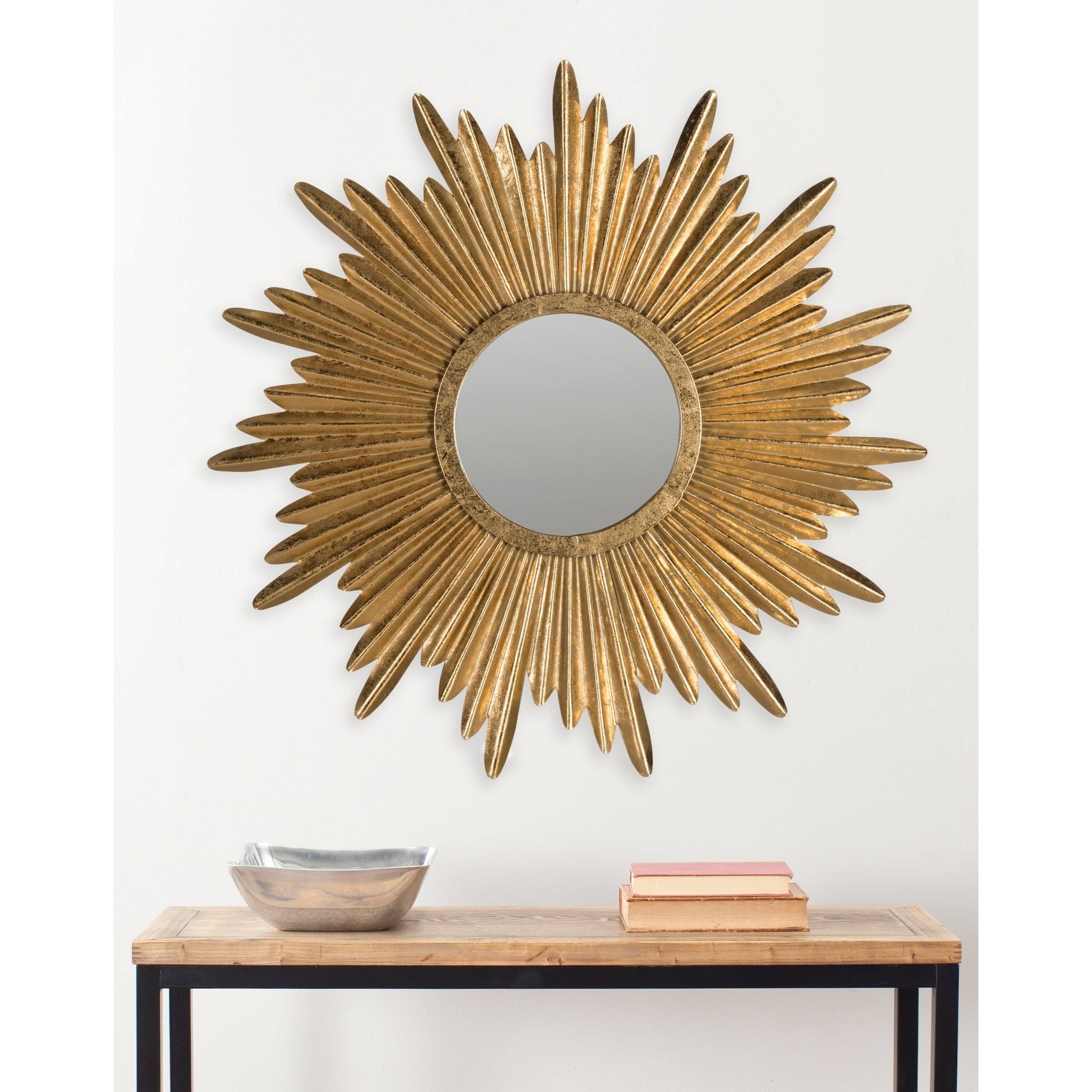 Safavieh Josephine Antique Gold Sunburst Mirror - Image 2