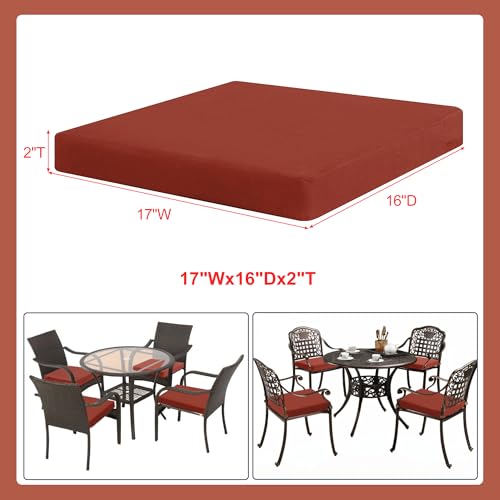 Favoyard Outdoor Chair Cushion Set of 4 Rainproof & Color Fade Resistant 19 x 19 x 2 in Square Corner Patio Furniture Cushions with Waterproof Hidden Zipper Attach Ties for Dining Table Chairs Seats - Image 4