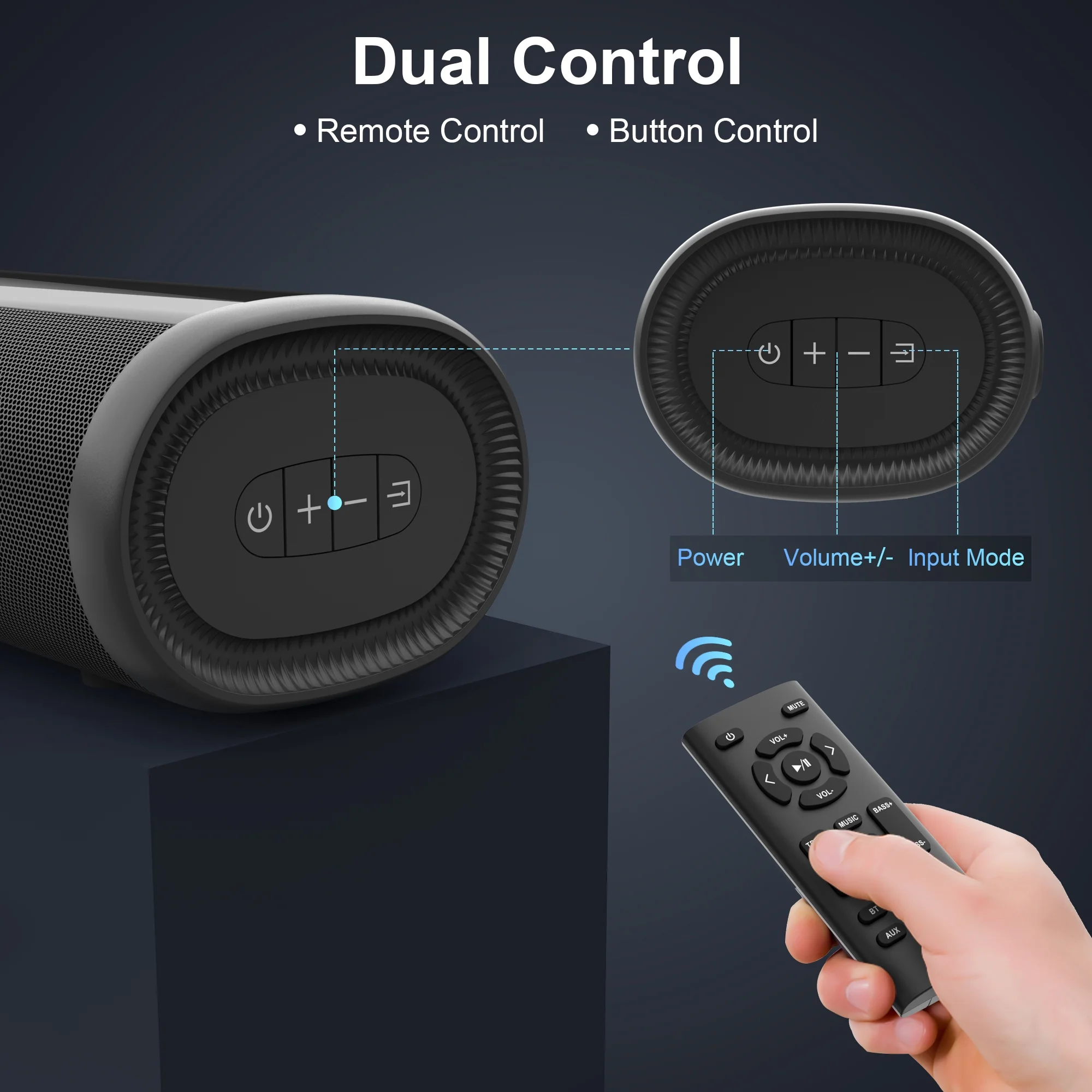 Sound Bar for TV, Bluetooth 5.0/HDMI-ARC/Optical/AUX/Coaxial/USB Wired & Wireless Connection Soundbar, Surround Sound System Smart TV Sound Bar with Built-in Subwoofers, Remote Control - Image 6