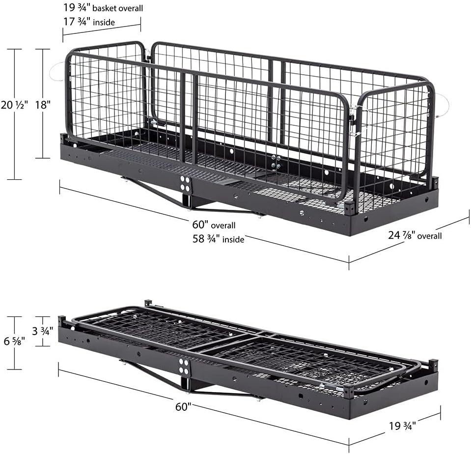 Apex CC-1223 Steel Cargo Carrier with Folding Sides - Image 3