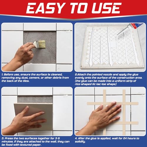 Heavy Duty Construction Adhesive, 7.4 Ounce Cement Glue Squeeze Tube, Versatile Construction Glue for Tile, Floor, Stone, Wood, Wall & More, Pack of 1 (CZJS-001) - Image 5
